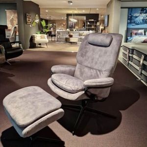 relaxfauteuil Rome - lage rug + hocker